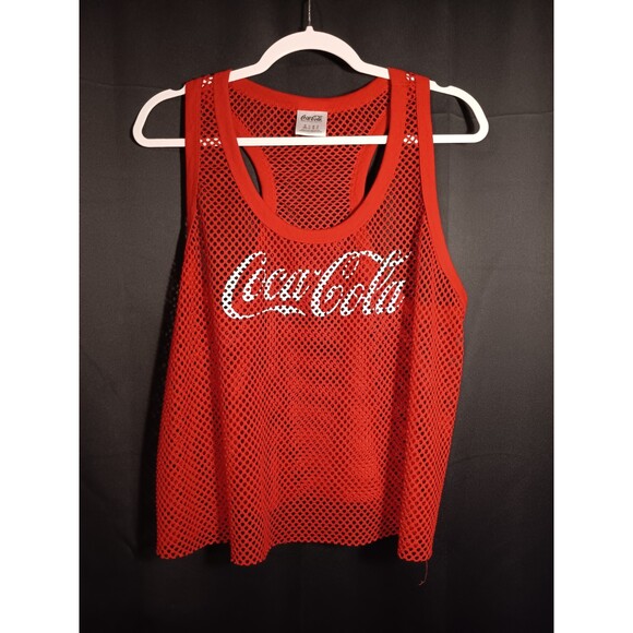 Coca Cola Tops - Coca‑Cola Red Mesh Tank Top Women’s 1x Sleeveless Logo Athletic